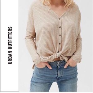 NWT out from under jojo oversized thermal button-front top